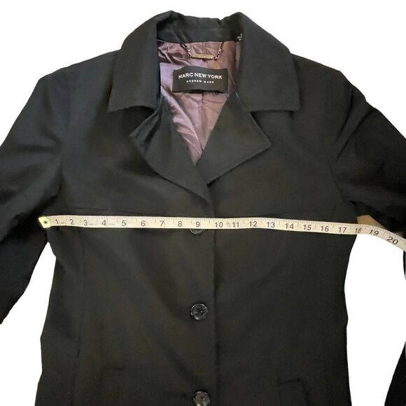 Andrew Marc ~Marc New York ~Black coat with plum lining ~size Small ~Polyester - Picture 7 of 14